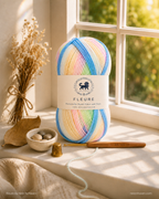 Fleure Yarn SE  – Lightweight Knitting & Crochet acrylic Yarn , 100 grams  | Nest-N Haven | Shade - Rainbow Sorbet