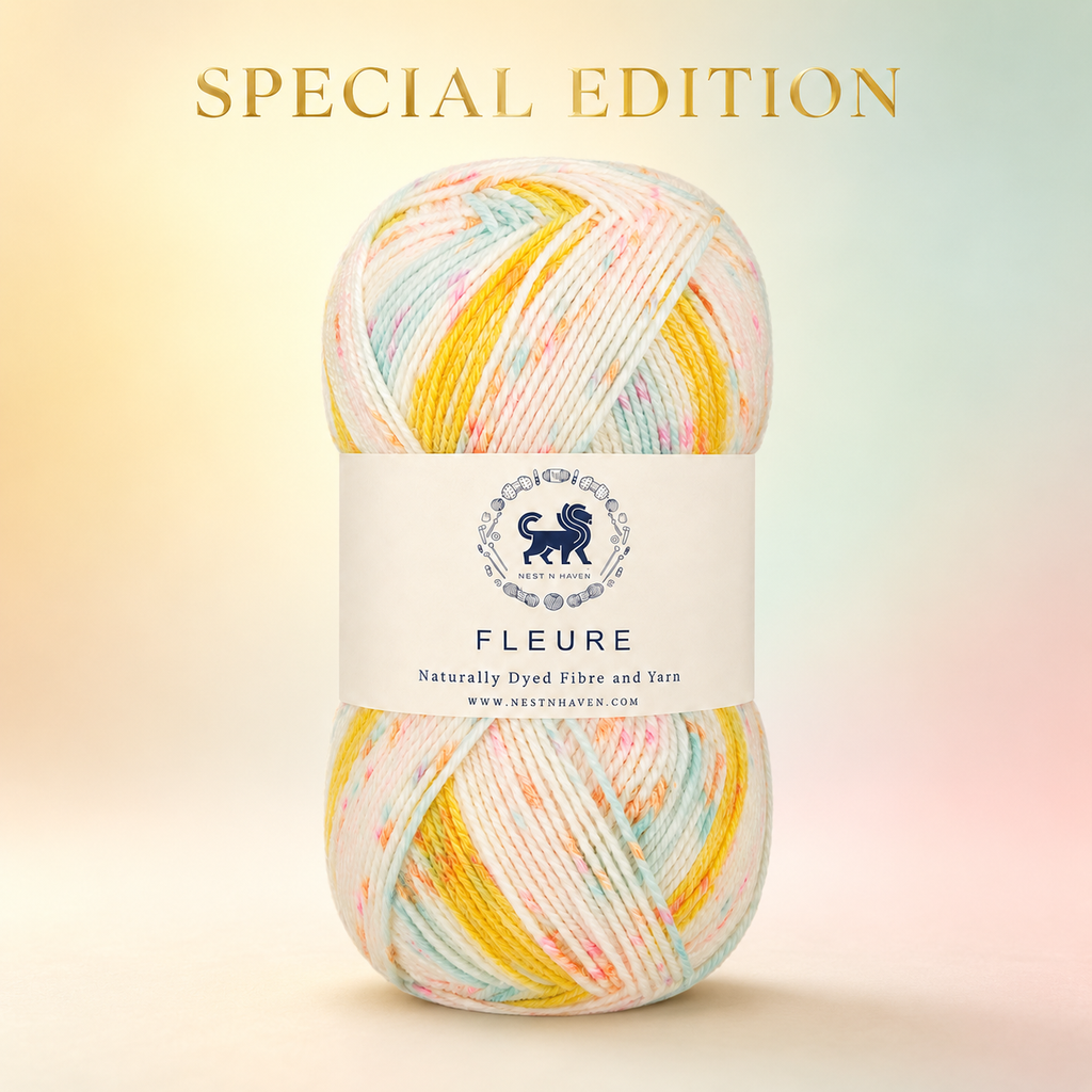 Fleure Yarn SE  – Lightweight Knitting & Crochet acrylic Yarn , 100 grams  | Nest-N Haven | Shade - Lemon Confetti