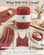 Fleure Yarn – Lightweight Knitting & Crochet acrylic Yarn , 100 grams  | Nest-N Haven | Shade -Red Velvet