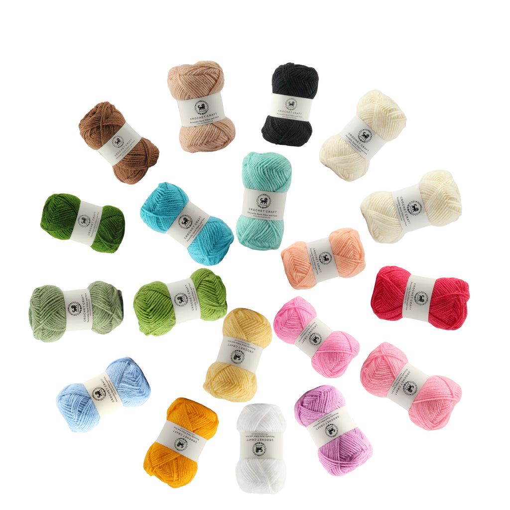 NESTNHAVEN , CrochetCraft , yarn kit , Pack of 18 + 1 Wool balls ( 1 ball / 20 Grams) , 380 grams (aprox) , for Crochet, Amigurumi, Toys, Garments, Flowers ( Light)