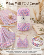 Fleure Yarn – Lightweight Knitting & Crochet acrylic Yarn , 100 grams  | Nest-N Haven | Shade - cotton candy