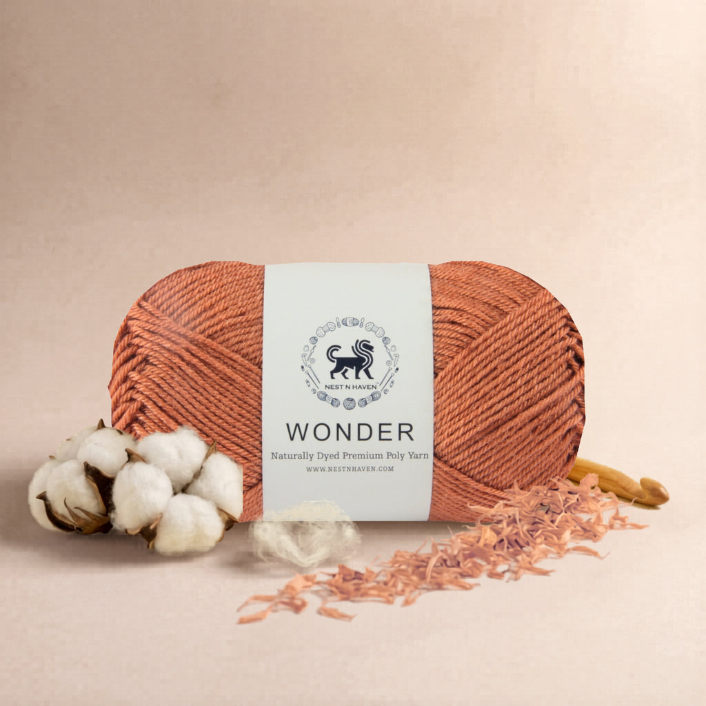Wonder Yarn ,  Supersoft Hand Knitting Wool Ball,(1 Ball/100 Gram Each) Ball Suitable For Craft,Crochet,Amigurumi,Garments,Flowers And Hobby Projects,2 Fine , Shade - Clay Brown