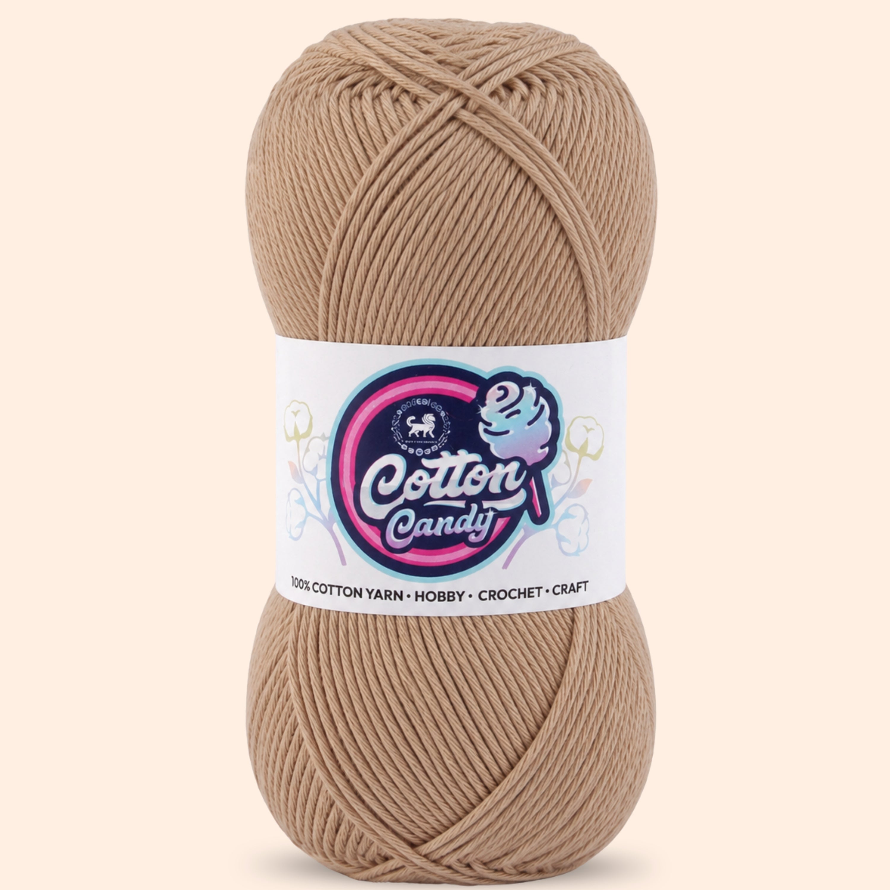 Cotton Candy Cotton Yarn (100 gram) - Dark Beige