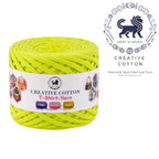 Creative Cotton | T-Shirt Yarn Carpet, Knitting Yarn for Hand Knitting DIY Bags, Baskets, Crocheting Projects 200 GMS (Neon Green )