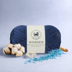 NESTNHAVEN,Wonder,Poly Yarn Supersoft Hand Knitting Wool Ball,(1 Ball/100 Gram Each) Ball Suitable For Craft,Crochet,Amigurumi,Garments,Flowers And Hobby Projects,2 Fine , Shade - Denim Blue
