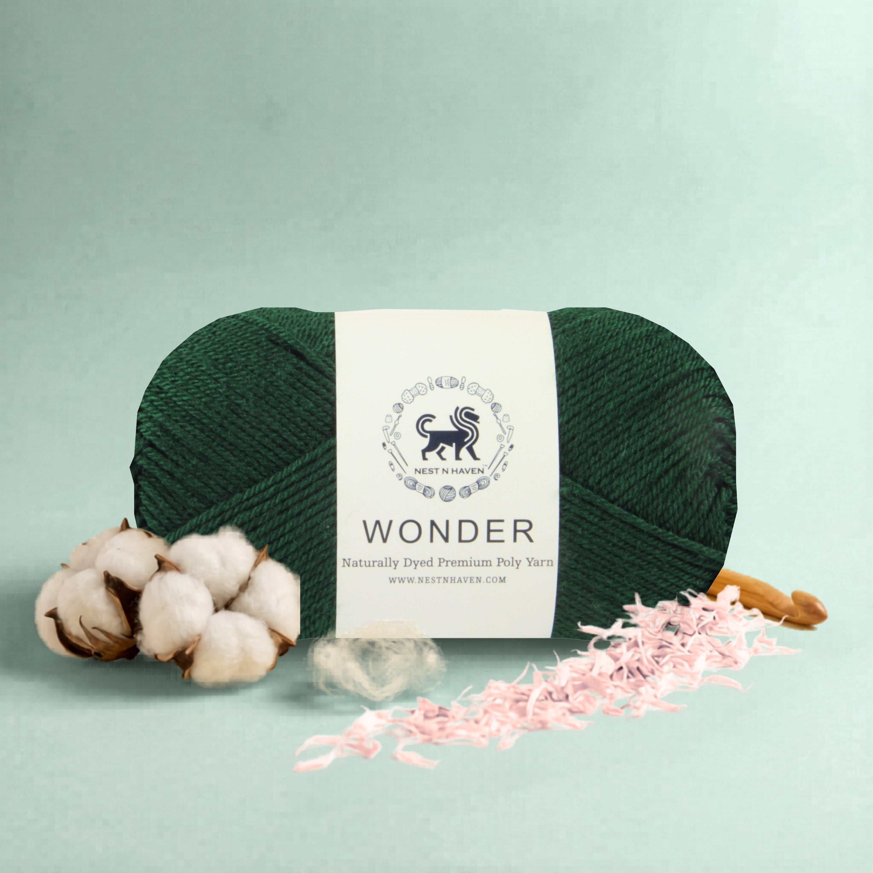 Wonder ,  Yarn Supersoft Hand Knitting Wool Ball,(1 Ball/100 Gram Each) Ball Suitable For Craft,Crochet,Amigurumi,Garments,Flowers And Hobby Projects,2 Fine , Shade -  Bottle Green