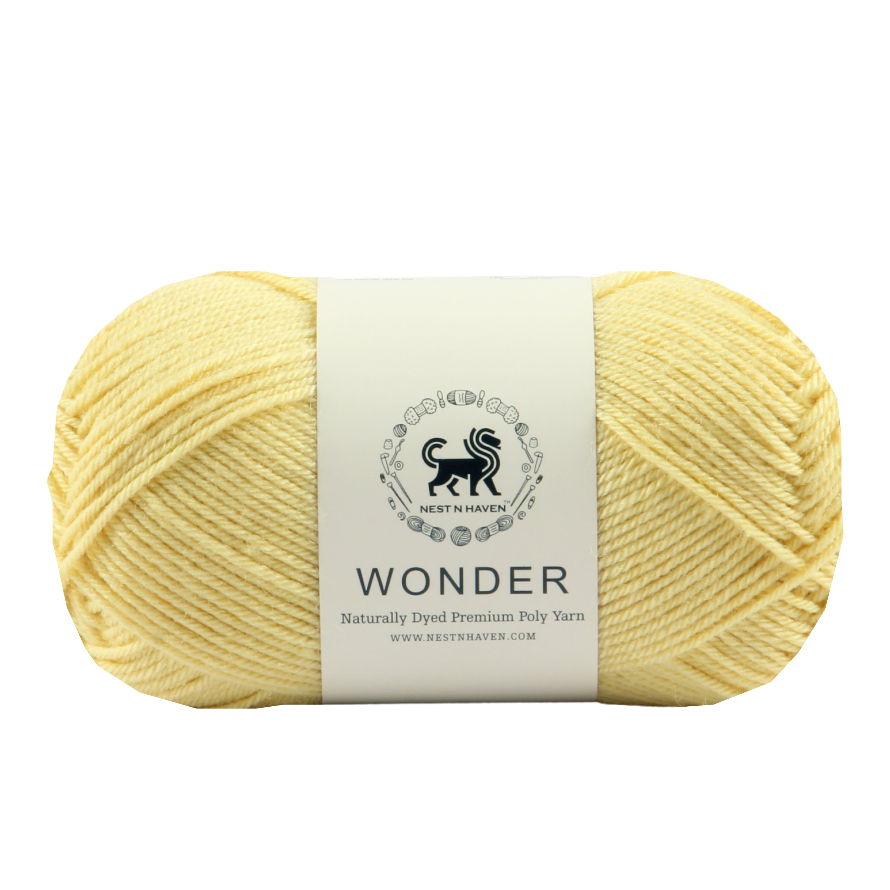 NESTNHAVEN,Wonder,Poly Yarn Supersoft Hand Knitting Wool Ball,(1 Ball/100 Gram Each) Ball Suitable For Craft,Crochet,Amigurumi,Garments,Flowers And Hobby Projects,2 Fine , Shade - Lemon Yellow