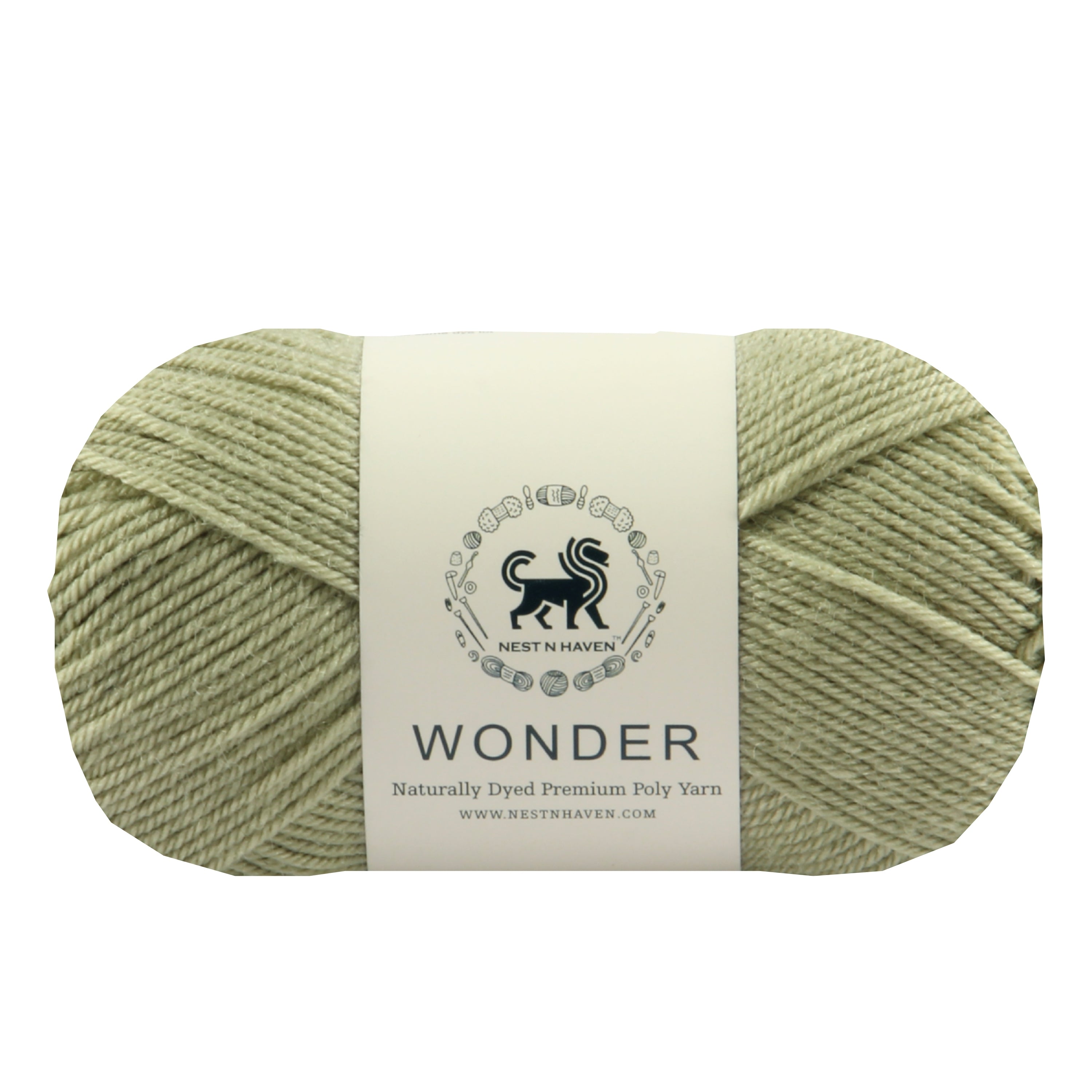 NESTNHAVEN,Wonder,Poly Yarn Supersoft Hand Knitting Wool Ball,(1 Ball/100 Gram Each) Ball Suitable For Craft,Crochet,Amigurumi,Garments,Flowers And Hobby Projects,2 Fine , Shade - Sage Green