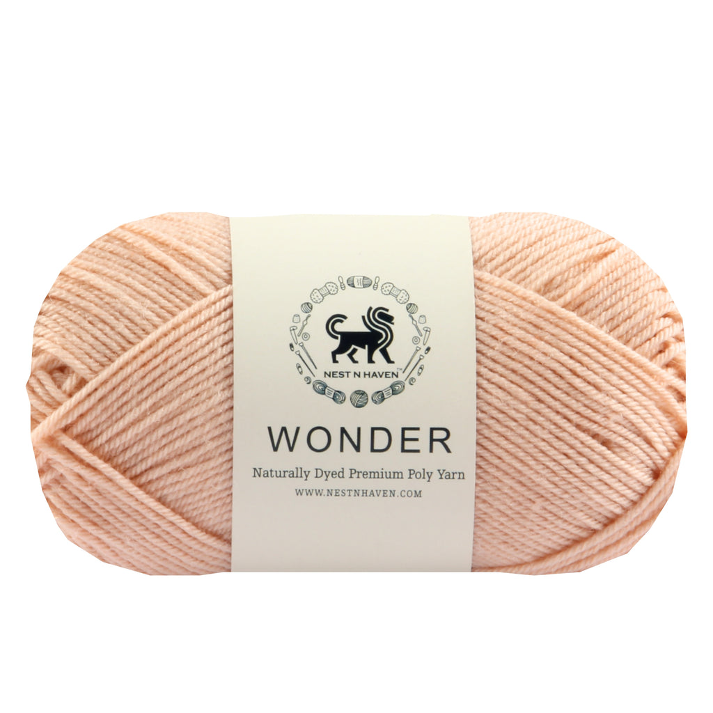 NESTNHAVEN,Wonder,Poly Yarn Supersoft Hand Knitting Wool Ball,(1 Ball/100 Gram Each) Ball Suitable For Craft,Crochet,Amigurumi,Garments,Flowers And Hobby Projects,2 Fine , Shade - Peach