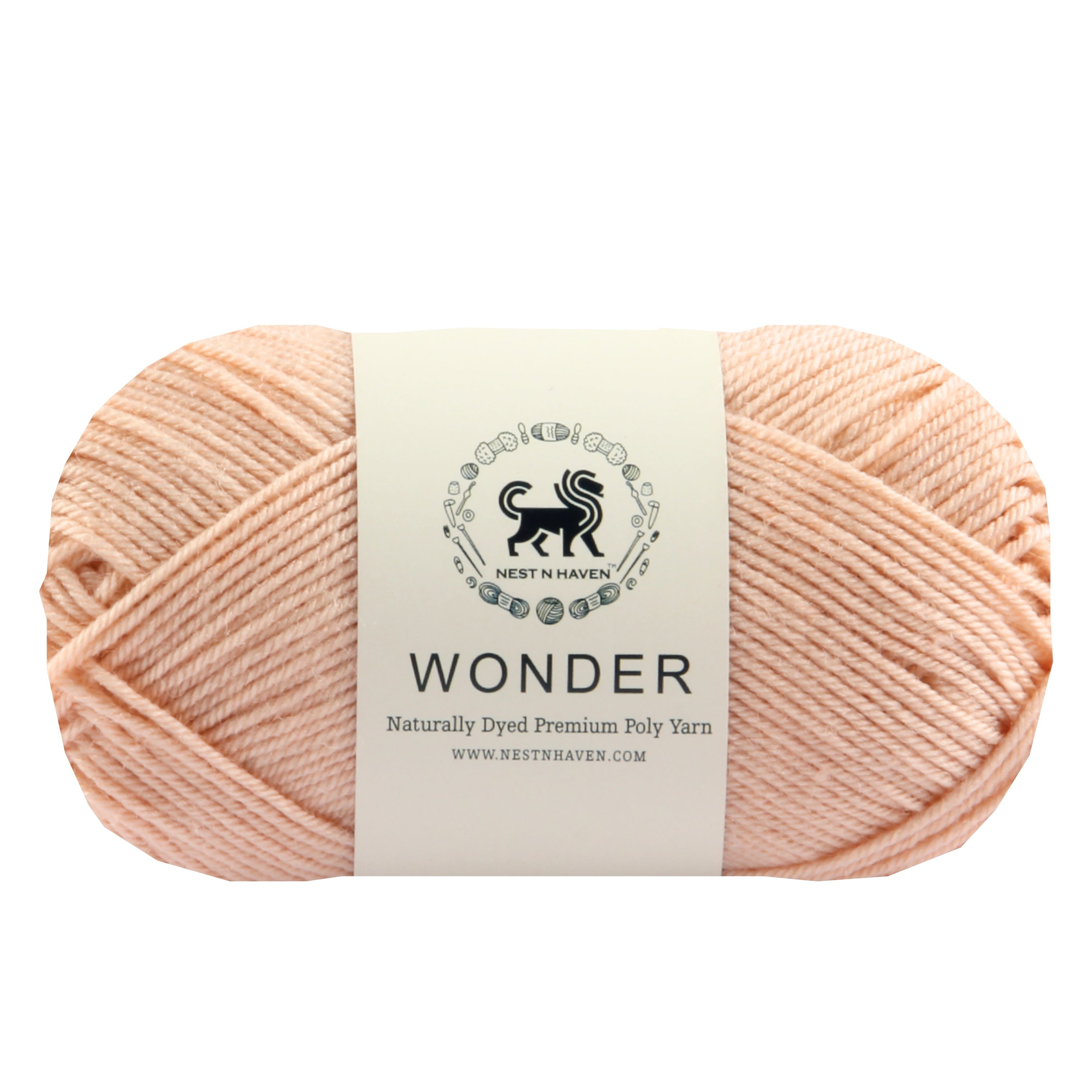 NESTNHAVEN,Wonder,Poly Yarn Supersoft Hand Knitting Wool Ball,(1 Ball/100 Gram Each) Ball Suitable For Craft,Crochet,Amigurumi,Garments,Flowers And Hobby Projects,2 Fine , Shade - Peach