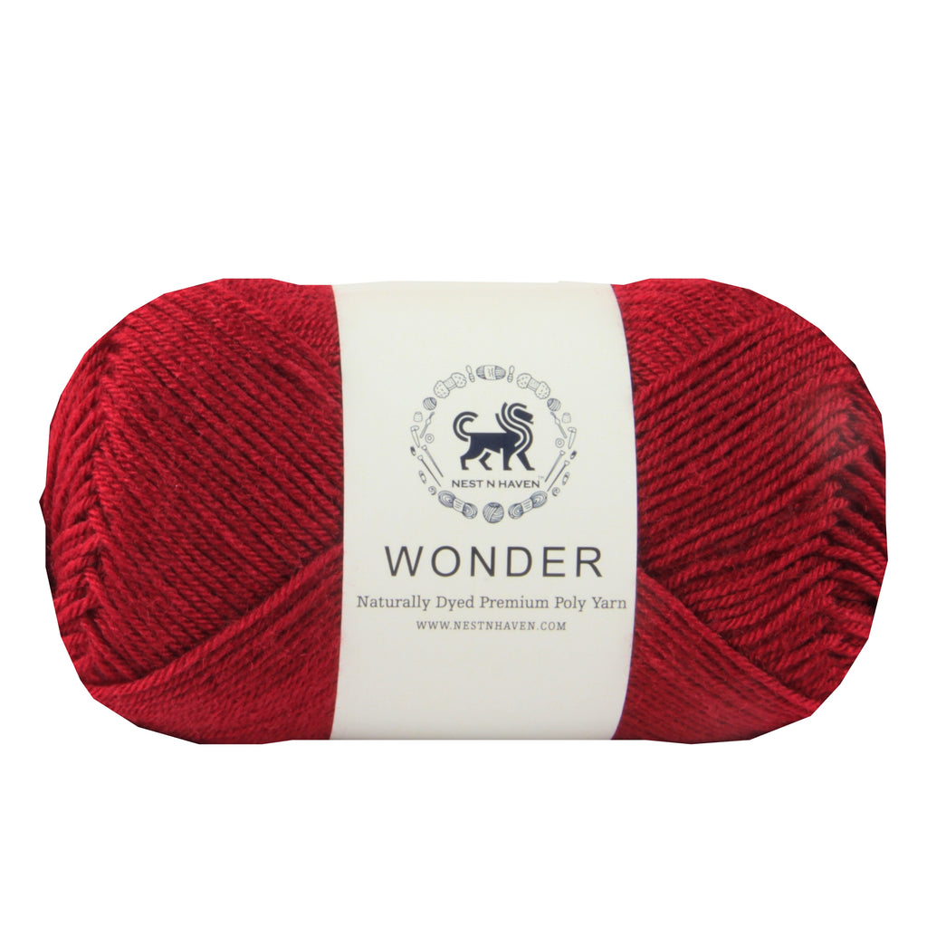 NESTNHAVEN,Wonder,Poly Yarn Supersoft Hand Knitting Wool Ball,(1 Ball/100 Gram Each) Ball Suitable For Craft,Crochet,Amigurumi,Garments,Flowers And Hobby Projects,2 Fine , Shade - Cranberry Red