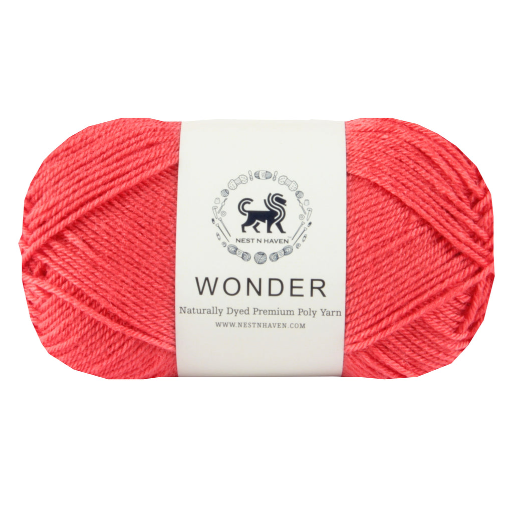 NESTNHAVEN,Wonder,Poly Yarn Supersoft Hand Knitting Wool Ball,(1 Ball/100 Gram Each) Ball Suitable For Craft,Crochet,Amigurumi,Garments,Flowers And Hobby Projects,2 Fine , Shade - Coral