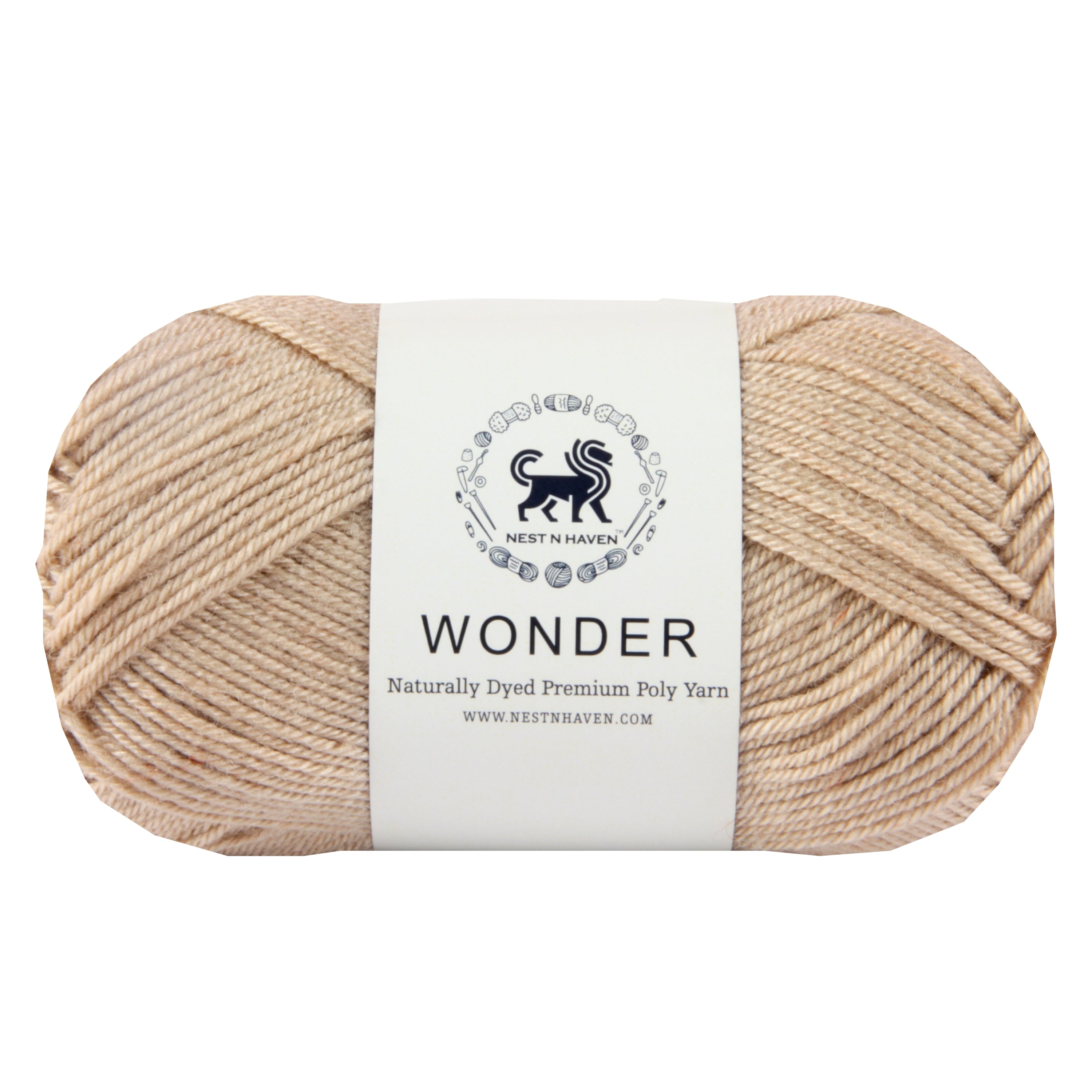 NESTNHAVEN,Wonder,Poly Yarn Supersoft Hand Knitting Wool Ball,(1 Ball/100 Gram Each) Ball Suitable For Craft,Crochet,Amigurumi,Garments,Flowers And Hobby Projects,2 Fine , Shade - Dessert Sand Beige
