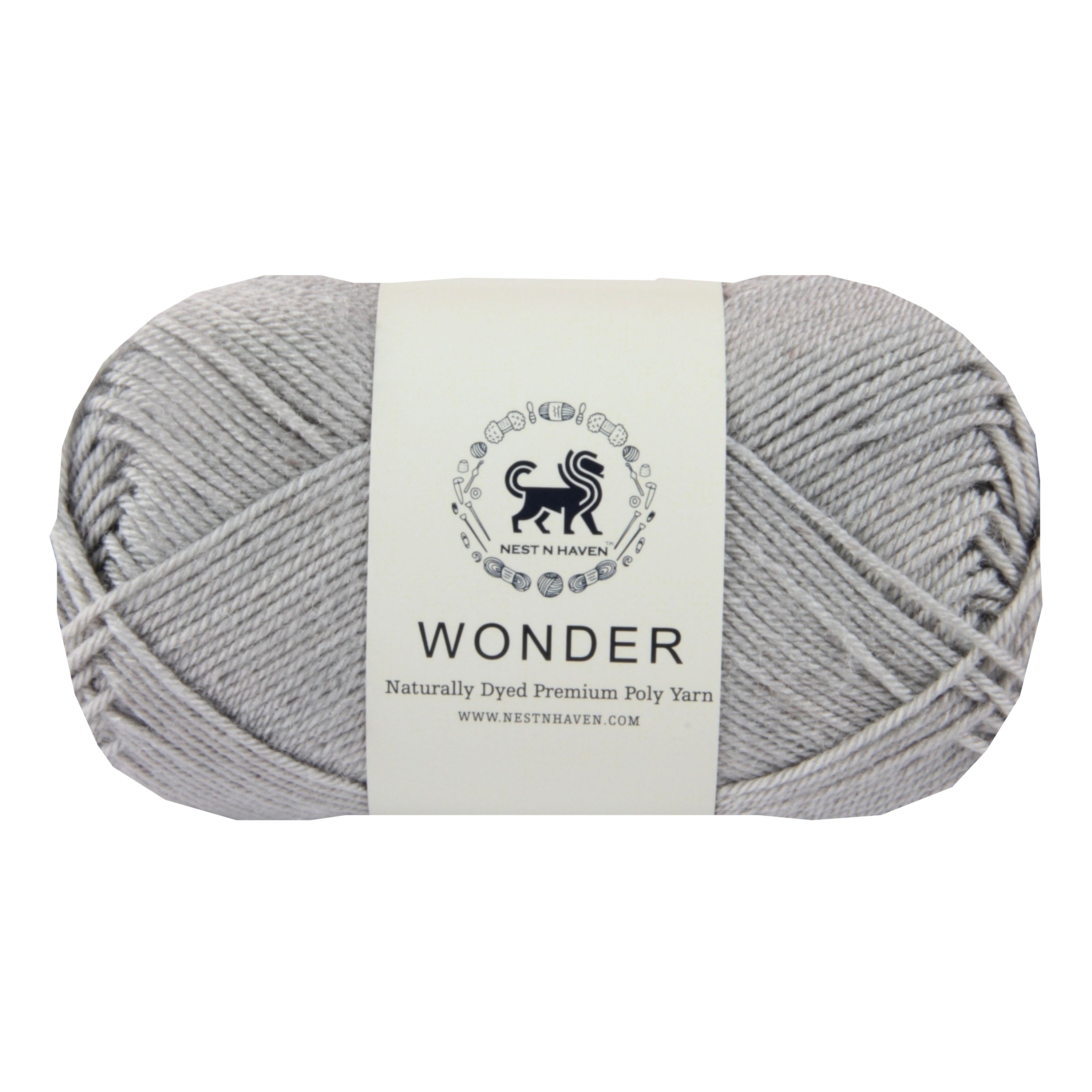 NESTNHAVEN,Wonder,Poly Yarn Supersoft Hand Knitting Wool Ball,(1 Ball/100 Gram Each) Ball Suitable For Craft,Crochet,Amigurumi,Garments,Flowers And Hobby Projects,2 Fine , Shade - Grey