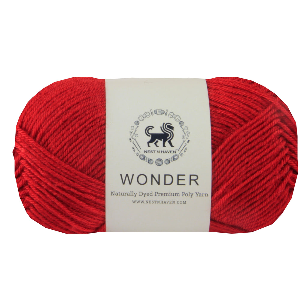 NESTNHAVEN,Wonder,Poly Yarn Supersoft Hand Knitting Wool Ball,(1 Ball/100 Gram Each) Ball Suitable For Craft,Crochet,Amigurumi,Garments,Flowers And Hobby Projects,2 Fine , Shade - Red