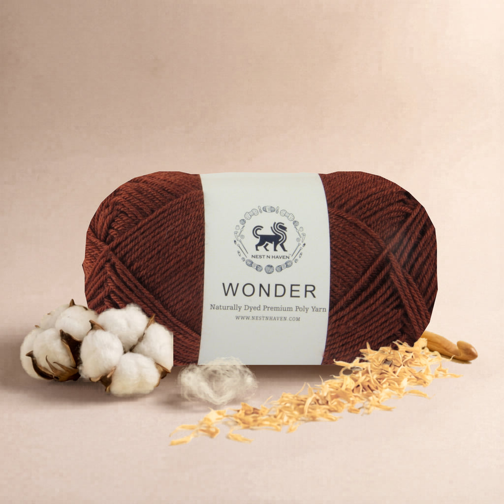 Wonder ,  Yarn Supersoft Hand Knitting Wool Ball,(1 Ball/100 Gram Each) Ball Suitable For Craft,Crochet,Amigurumi,Garments,Flowers And Hobby Projects,2 Fine , Shade - Brown