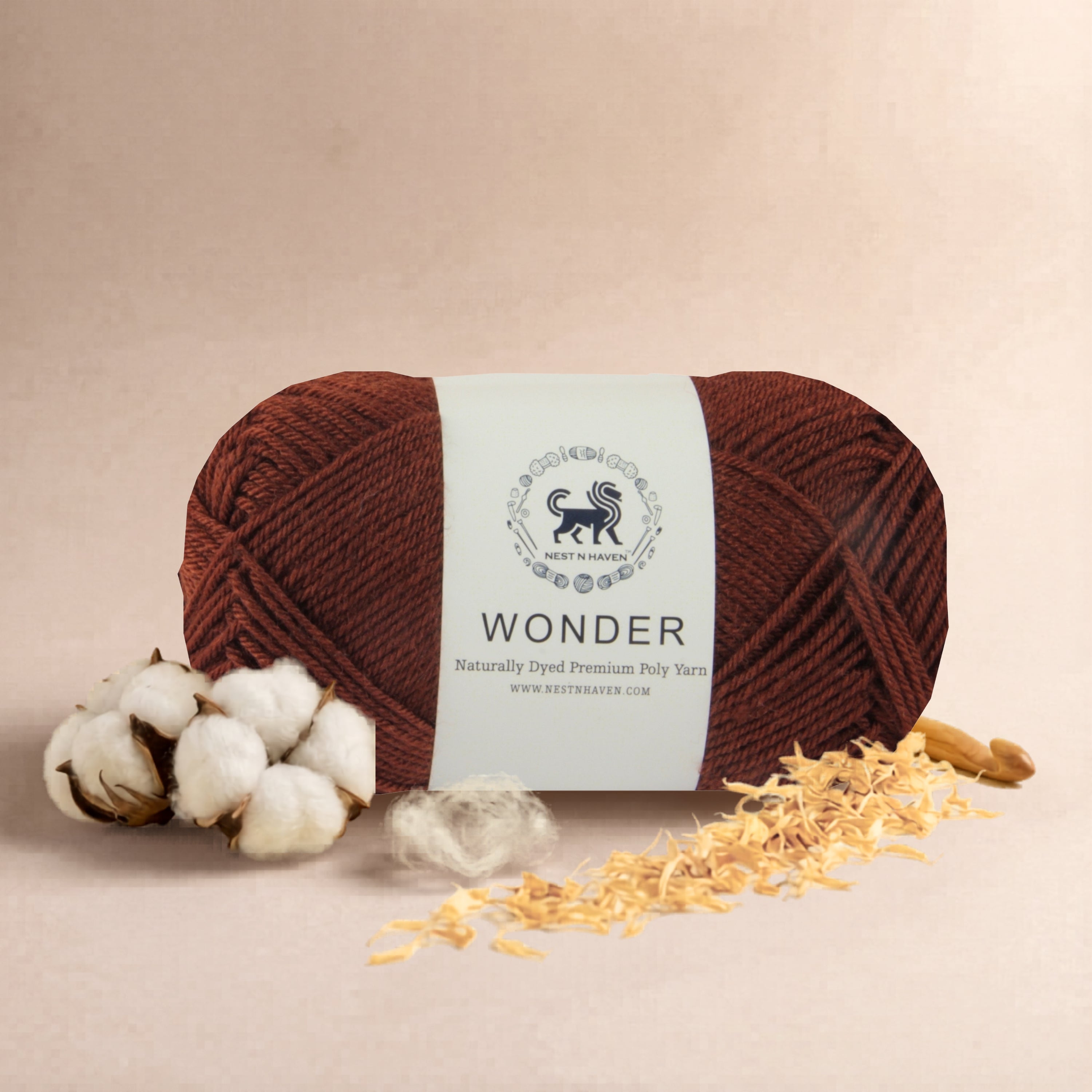 Wonder ,  Yarn Supersoft Hand Knitting Wool Ball,(1 Ball/100 Gram Each) Ball Suitable For Craft,Crochet,Amigurumi,Garments,Flowers And Hobby Projects,2 Fine , Shade - Brown