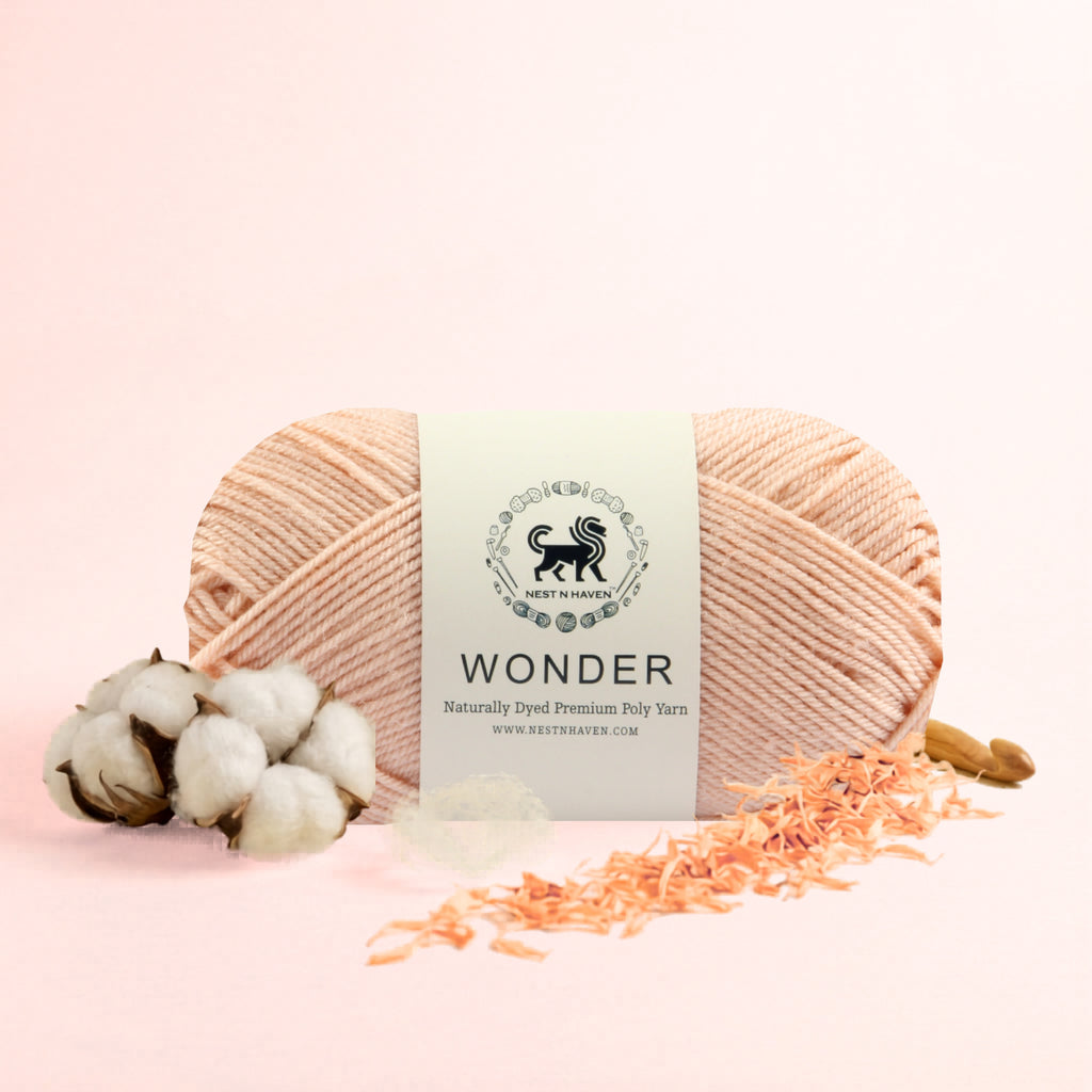 NESTNHAVEN,Wonder,Poly Yarn Supersoft Hand Knitting Wool Ball,(1 Ball/100 Gram Each) Ball Suitable For Craft,Crochet,Amigurumi,Garments,Flowers And Hobby Projects,2 Fine , Shade - Peach
