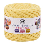 Creative Cotton | T-Shirt Yarn Carpet, Knitting Yarn for Hand Knitting DIY Bags, Baskets, Crocheting Projects 200 GMS (Lemon Yellow)