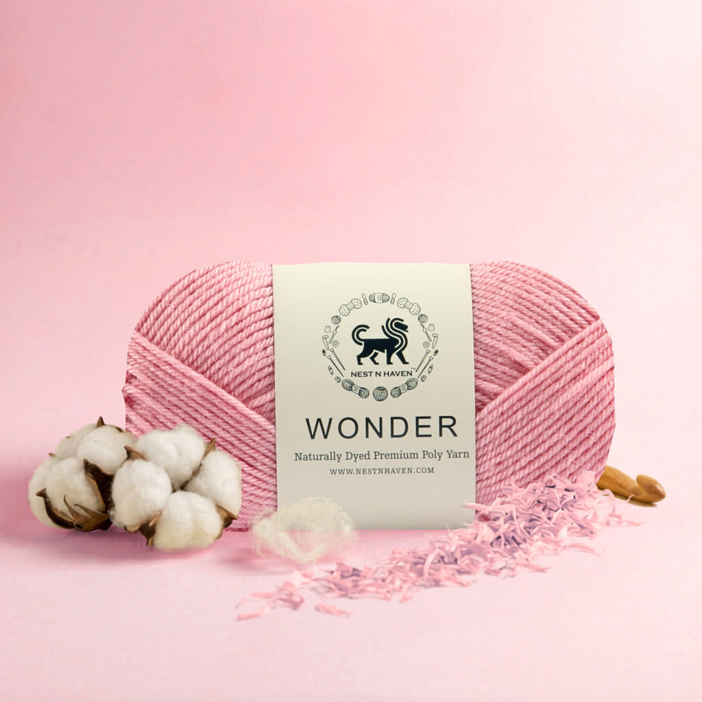 NESTNHAVEN,Wonder,Poly Yarn Supersoft Hand Knitting Wool Ball,(1 Ball/100 Gram Each) Ball Suitable For Craft,Crochet,Amigurumi,Garments,Flowers And Hobby Projects,2 Fine , Shade - Pink
