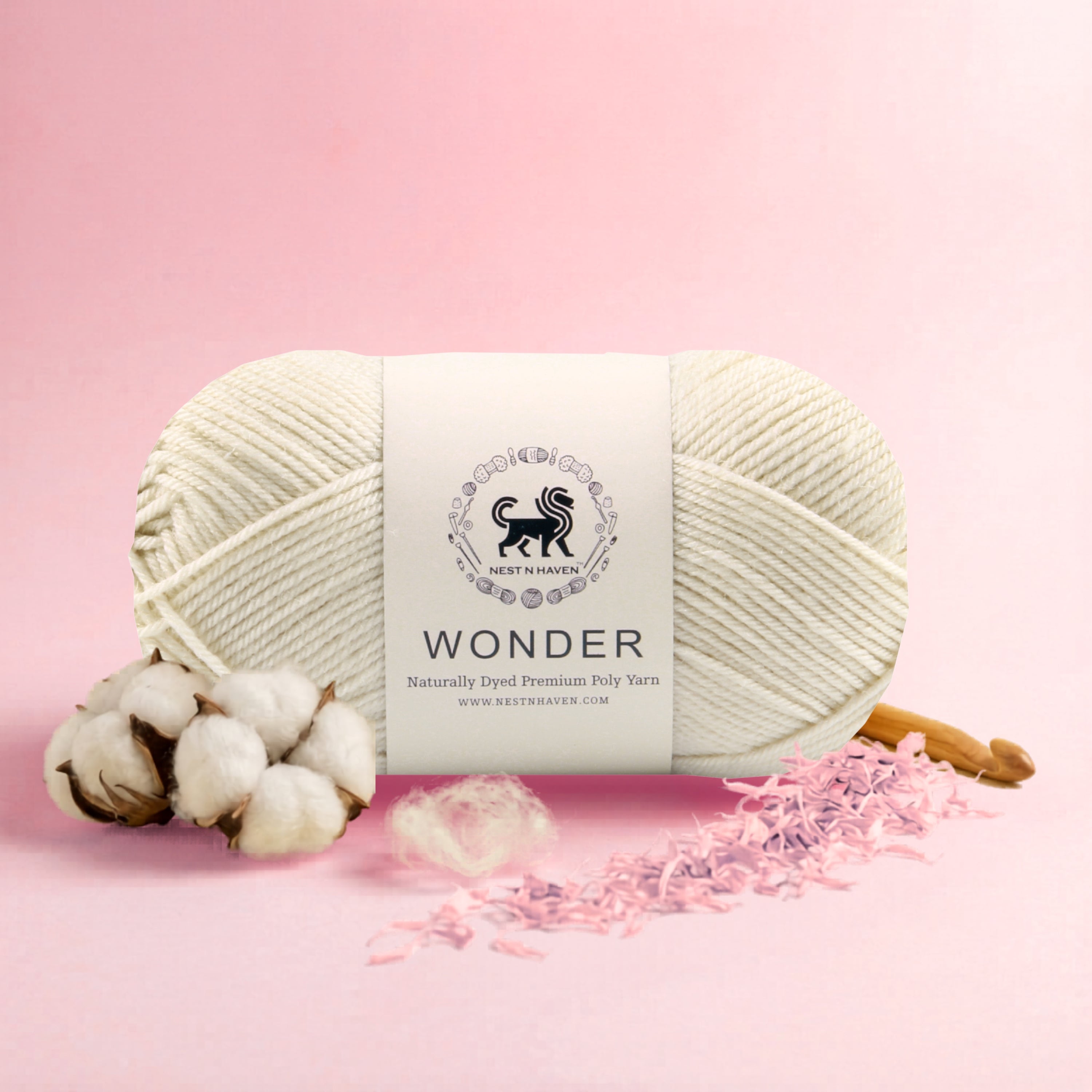 NESTNHAVEN,Wonder,Poly Yarn Supersoft Hand Knitting Wool Ball,(1 Ball/100 Gram Each) Ball Suitable For Craft,Crochet,Amigurumi,Garments,Flowers And Hobby Projects,2 Fine , Shade - Off White