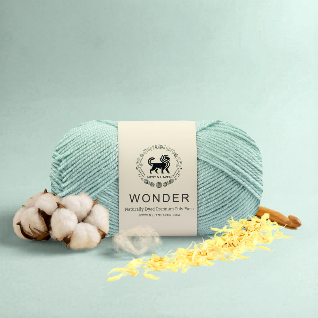 NESTNHAVEN,Wonder,Poly Yarn Supersoft Hand Knitting Wool Ball,(1 Ball/100 Gram Each) Ball Suitable For Craft,Crochet,Amigurumi,Garments,Flowers And Hobby Projects,2 Fine , Shade - Turquoise