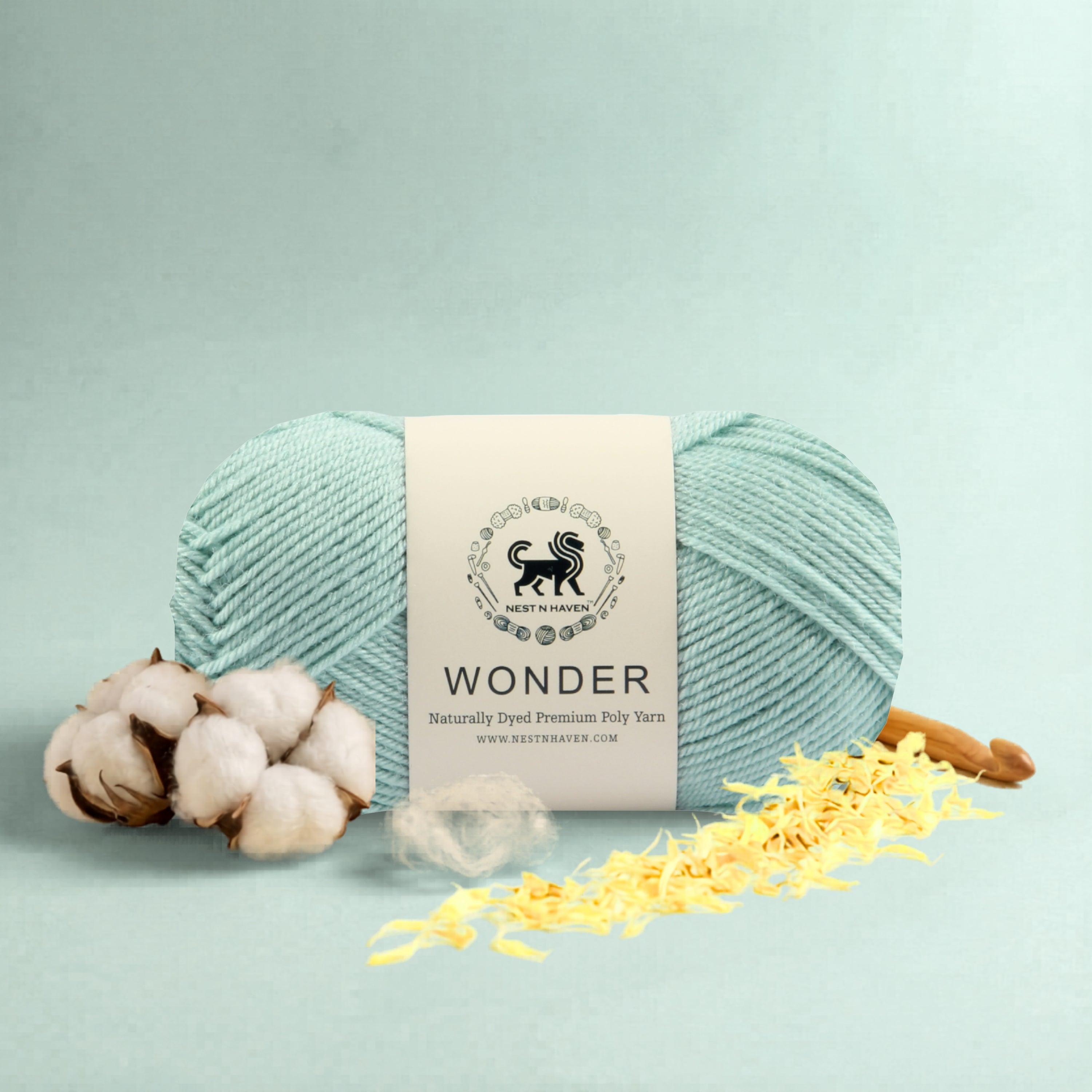 NESTNHAVEN,Wonder,Poly Yarn Supersoft Hand Knitting Wool Ball,(1 Ball/100 Gram Each) Ball Suitable For Craft,Crochet,Amigurumi,Garments,Flowers And Hobby Projects,2 Fine , Shade - Turquoise