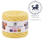 Creative Cotton | T-Shirt Yarn Carpet, Knitting Yarn for Hand Knitting DIY Bags, Baskets, Crocheting Projects 200 GMS (Lemon Yellow)