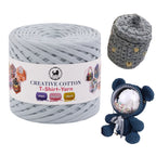Creative Cotton | T-Shirt Yarn Carpet, Knitting Yarn for Hand Knitting DIY Bags, Baskets, Crocheting Projects 200 GMS ( Grey )
