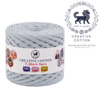 Creative Cotton | T-Shirt Yarn Carpet, Knitting Yarn for Hand Knitting DIY Bags, Baskets, Crocheting Projects 200 GMS ( Grey )