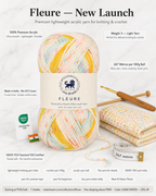 Fleure Yarn SE  – Lightweight Knitting & Crochet acrylic Yarn , 100 grams  | Nest-N Haven | Shade - Lemon Confetti