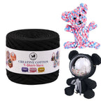 Creative Cotton | T-Shirt Yarn Carpet, Knitting Yarn for Hand Knitting DIY Bags, Baskets, Crocheting Projects 200 GMS (Black)