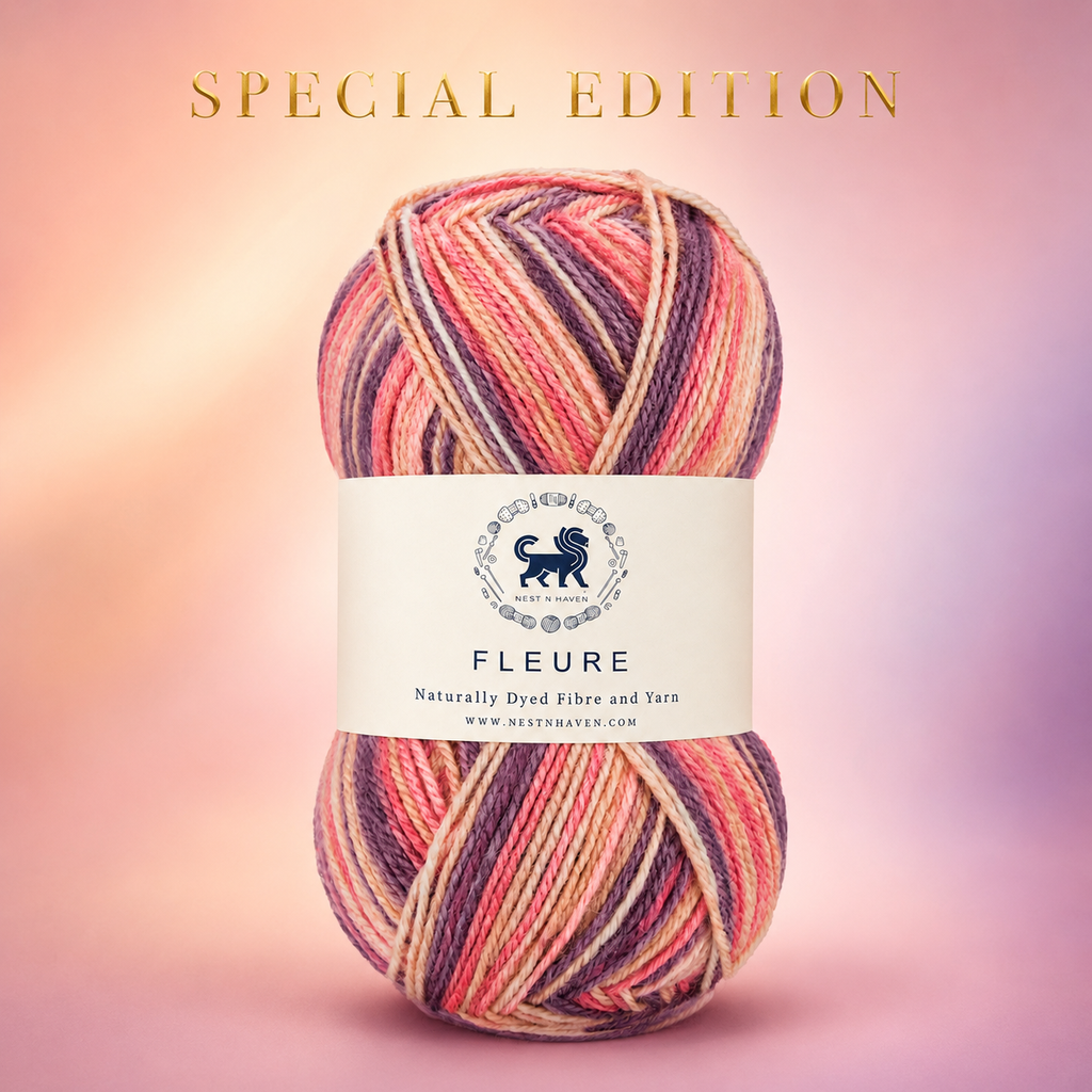Fleure Yarn SE  – Lightweight Knitting & Crochet acrylic Yarn , 100 grams  | Nest-N Haven | Shade - Berry Sundae