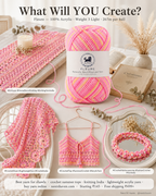 Fleure Yarn – Lightweight Knitting & Crochet acrylic Yarn , 100 grams  | Nest-N Haven | Shade - pink yellow flemingo