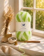 Fleure Yarn SE  – Lightweight Knitting & Crochet acrylic Yarn , 100 grams  | Nest-N Haven | Shade - Green Apple Swirl
