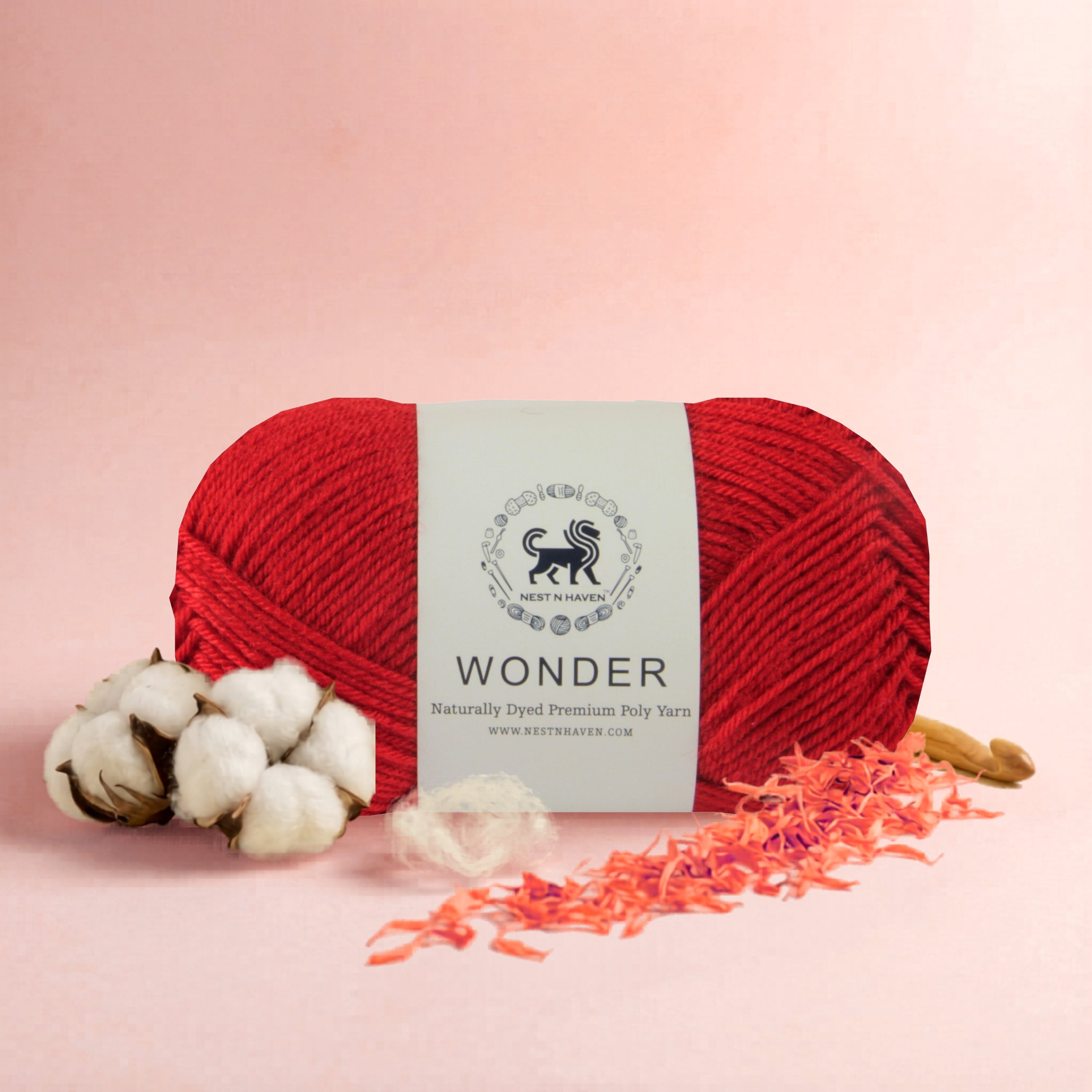 NESTNHAVEN,Wonder,Poly Yarn Supersoft Hand Knitting Wool Ball,(1 Ball/100 Gram Each) Ball Suitable For Craft,Crochet,Amigurumi,Garments,Flowers And Hobby Projects,2 Fine , Shade - Red