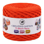 Creative Cotton | T-Shirt Yarn Carpet, Knitting Yarn for Hand Knitting DIY Bags, Baskets, Crocheting Projects 200 GMS ( Orange)