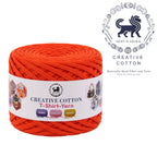 Creative Cotton | T-Shirt Yarn Carpet, Knitting Yarn for Hand Knitting DIY Bags, Baskets, Crocheting Projects 200 GMS ( Orange)