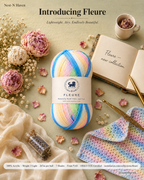 Fleure Yarn SE  – Lightweight Knitting & Crochet acrylic Yarn , 100 grams  | Nest-N Haven | Shade - Rainbow Sorbet