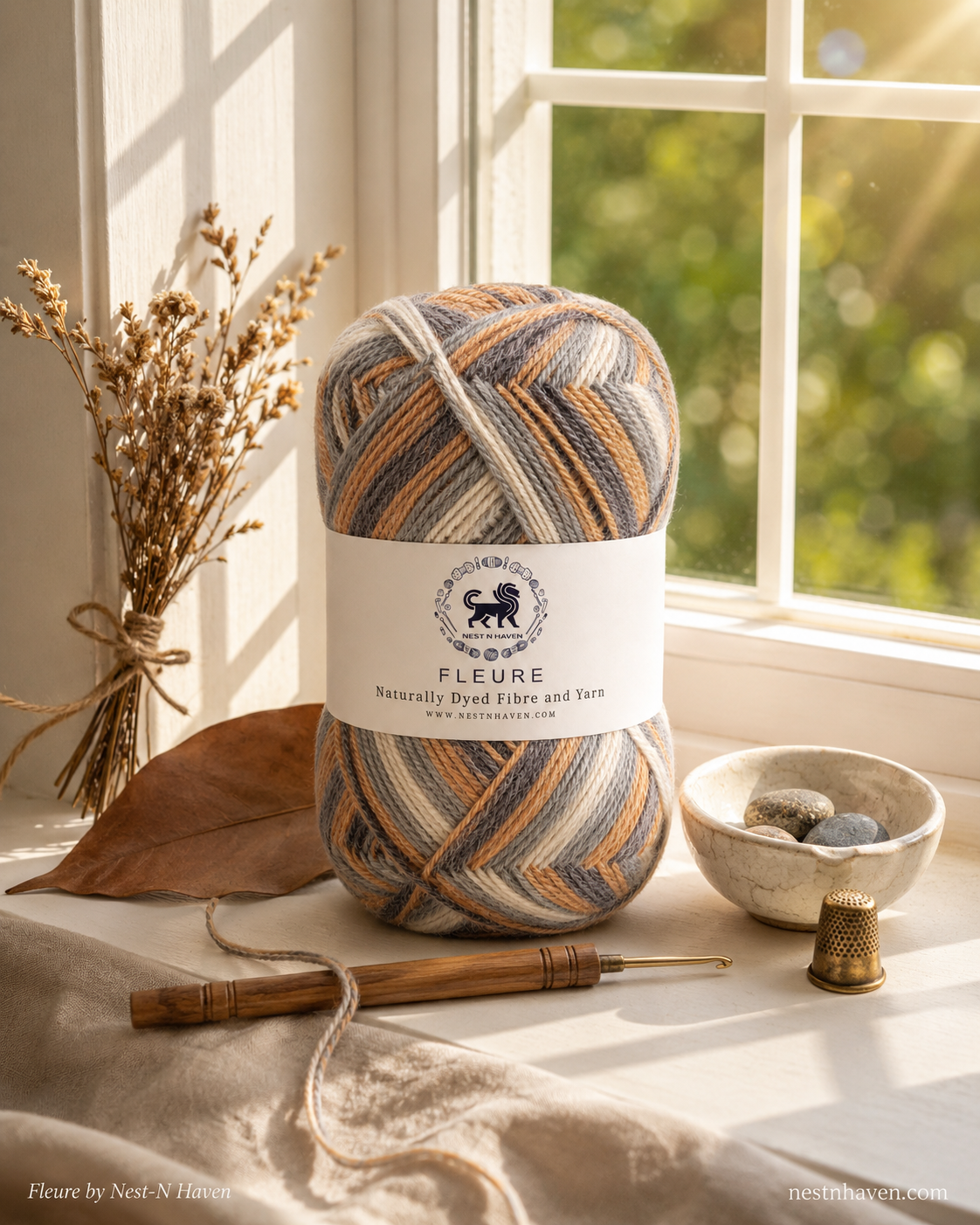Fleure Yarn – Lightweight Knitting & Crochet acrylic Yarn , 100 grams  | Nest-N Haven | Shade - Chocochip