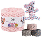 Creative Cotton | T-Shirt Yarn Carpet, Knitting Yarn for Hand Knitting DIY Bags, Baskets, Crocheting Projects 200 GMS (Baby Pink)