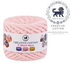 Creative Cotton | T-Shirt Yarn Carpet, Knitting Yarn for Hand Knitting DIY Bags, Baskets, Crocheting Projects 200 GMS (Baby Pink)