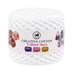Creative Cotton | T-Shirt Yarn Carpet, Knitting Yarn for Hand Knitting DIY Bags, Baskets, Crocheting Projects 200 GMS ( White )