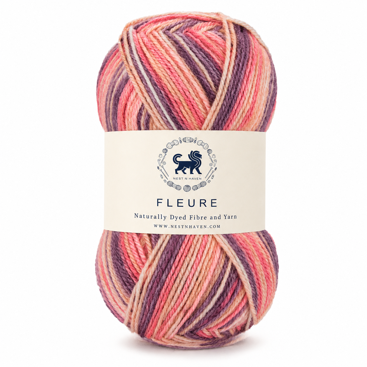 Fleure Yarn SE  – Lightweight Knitting & Crochet acrylic Yarn , 100 grams  | Nest-N Haven | Shade - Berry Sundae