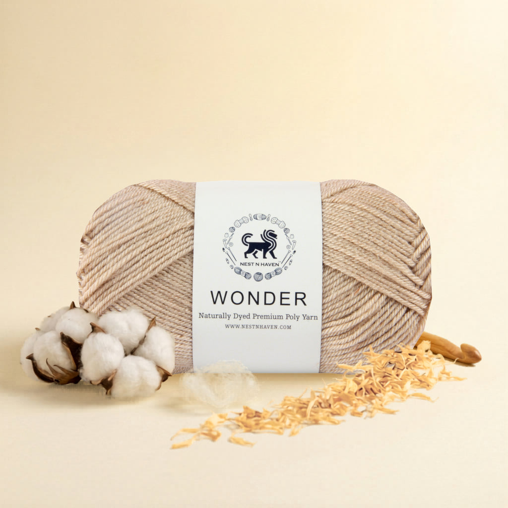 NESTNHAVEN,Wonder,Poly Yarn Supersoft Hand Knitting Wool Ball,(1 Ball/100 Gram Each) Ball Suitable For Craft,Crochet,Amigurumi,Garments,Flowers And Hobby Projects,2 Fine , Shade - Dessert Sand Beige