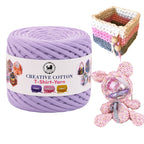 Creative Cotton | T-Shirt Yarn Carpet, Knitting Yarn for Hand Knitting DIY Bags, Baskets, Crocheting Projects 200 GMS (Lilac)