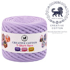 Creative Cotton | T-Shirt Yarn Carpet, Knitting Yarn for Hand Knitting DIY Bags, Baskets, Crocheting Projects 200 GMS (Lilac)
