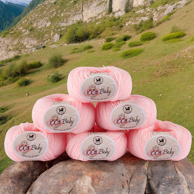 Baby  Yarn  pack of 6 (25gms x 6) 150 gram- Baby Pink