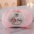 Baby  Yarn  pack of 6 (25gms x 6) 150 gram -  Baby Pink