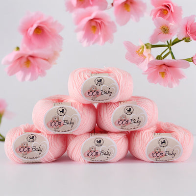 Baby  Yarn  pack of 6 (25gms x 6) 150 gram -  Baby Pink